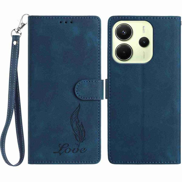 Funda para teléfono de piel sintética con relieve de plumas y tacto suave, For Redmi K90, For Redmi K90 Pro Max, For Redmi 15C 5G / 4G EU 173mm, For Redmi 15 5G / 4G EU 171mm, For Redmi 15C 5G / 4G Global 171mm, For Redmi A5 4G 173.3mm                 ...
