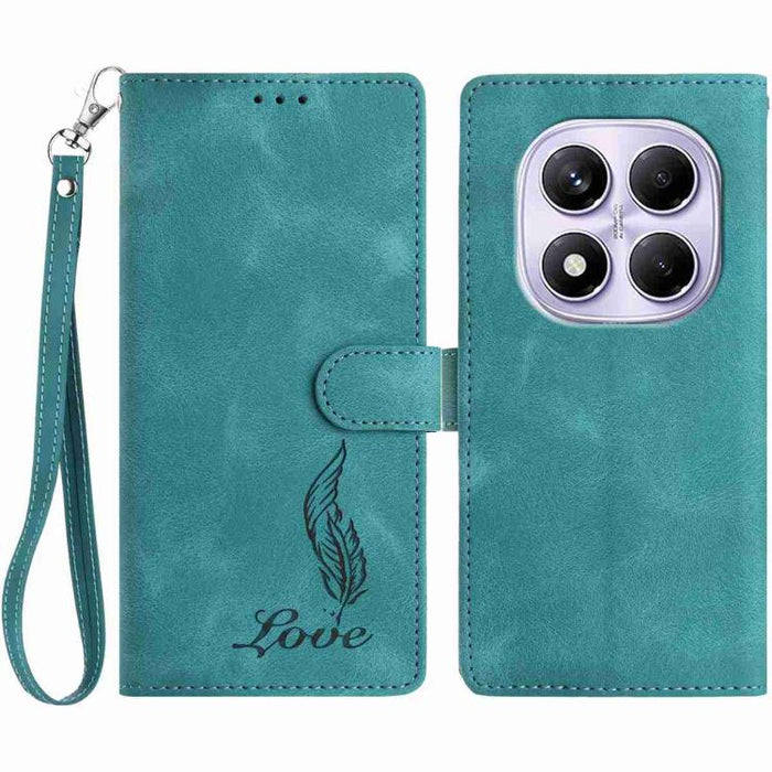 Funda para teléfono de piel sintética con relieve de plumas y tacto suave, For Redmi K90, For Redmi K90 Pro Max, For Redmi 15C 5G / 4G EU 173mm, For Redmi 15 5G / 4G EU 171mm, For Redmi 15C 5G / 4G Global 171mm, For Redmi A5 4G 173.3mm                 ...