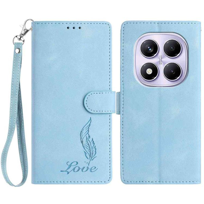 Funda para teléfono de piel sintética con relieve de plumas y tacto suave, For Redmi K90, For Redmi K90 Pro Max, For Redmi 15C 5G / 4G EU 173mm, For Redmi 15 5G / 4G EU 171mm, For Redmi 15C 5G / 4G Global 171mm, For Redmi A5 4G 173.3mm                 ...