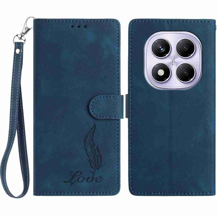 Funda para teléfono de piel sintética con relieve de plumas y tacto suave, For Redmi K90, For Redmi K90 Pro Max, For Redmi 15C 5G / 4G EU 173mm, For Redmi 15 5G / 4G EU 171mm, For Redmi 15C 5G / 4G Global 171mm, For Redmi A5 4G 173.3mm                 ...