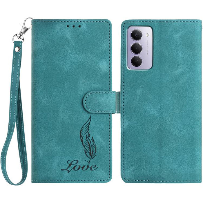 Funda para teléfono de piel sintética con relieve de plumas y tacto suave, For Redmi K90, For Redmi K90 Pro Max, For Redmi 15C 5G / 4G EU 173mm, For Redmi 15 5G / 4G EU 171mm, For Redmi 15C 5G / 4G Global 171mm, For Redmi A5 4G 173.3mm                 ...
