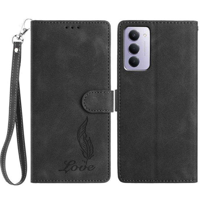 Funda para teléfono de piel sintética con relieve de plumas y tacto suave, For Redmi K90, For Redmi K90 Pro Max, For Redmi 15C 5G / 4G EU 173mm, For Redmi 15 5G / 4G EU 171mm, For Redmi 15C 5G / 4G Global 171mm, For Redmi A5 4G 173.3mm                 ...