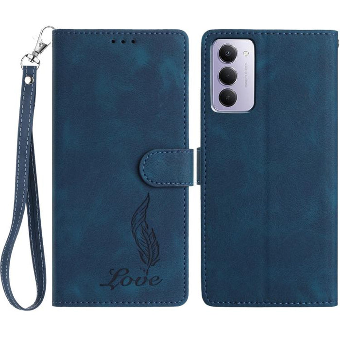 Funda para teléfono de piel sintética con relieve de plumas y tacto suave, For Redmi K90, For Redmi K90 Pro Max, For Redmi 15C 5G / 4G EU 173mm, For Redmi 15 5G / 4G EU 171mm, For Redmi 15C 5G / 4G Global 171mm, For Redmi A5 4G 173.3mm                 ...