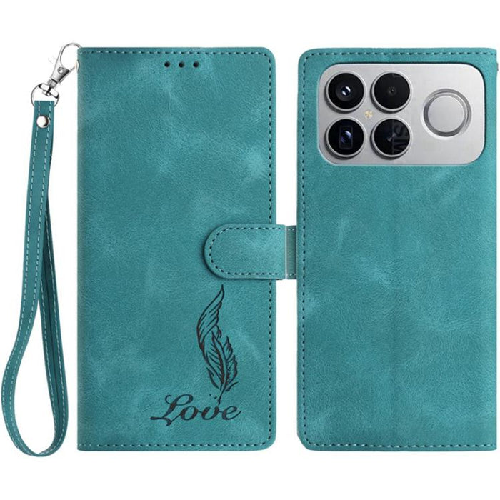 Funda para teléfono de piel sintética con relieve de plumas y tacto suave, For Redmi K90, For Redmi K90 Pro Max, For Redmi 15C 5G / 4G EU 173mm, For Redmi 15 5G / 4G EU 171mm, For Redmi 15C 5G / 4G Global 171mm, For Redmi A5 4G 173.3mm                 ...