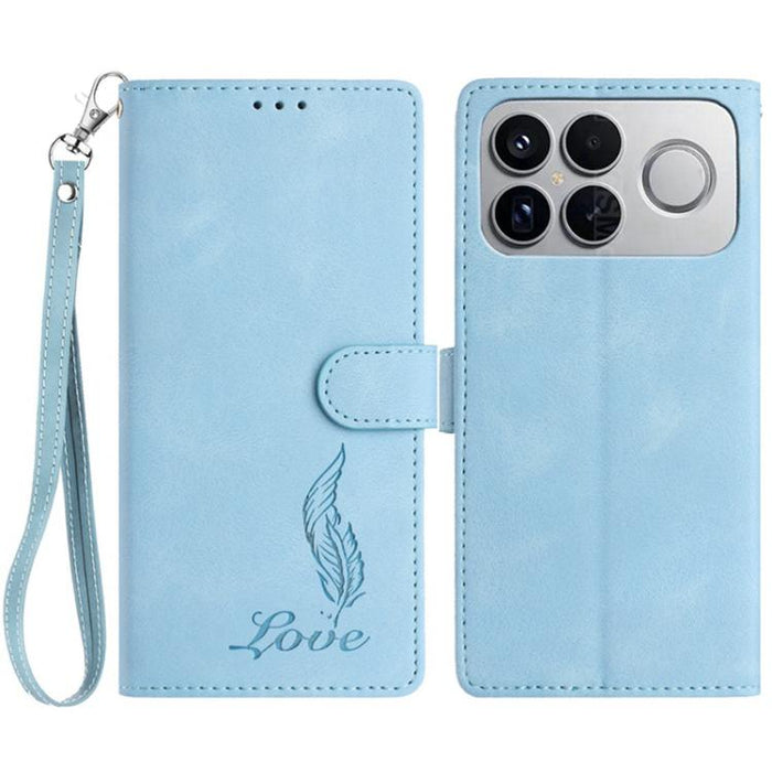 Funda para teléfono de piel sintética con relieve de plumas y tacto suave, For Redmi K90, For Redmi K90 Pro Max, For Redmi 15C 5G / 4G EU 173mm, For Redmi 15 5G / 4G EU 171mm, For Redmi 15C 5G / 4G Global 171mm, For Redmi A5 4G 173.3mm                 ...