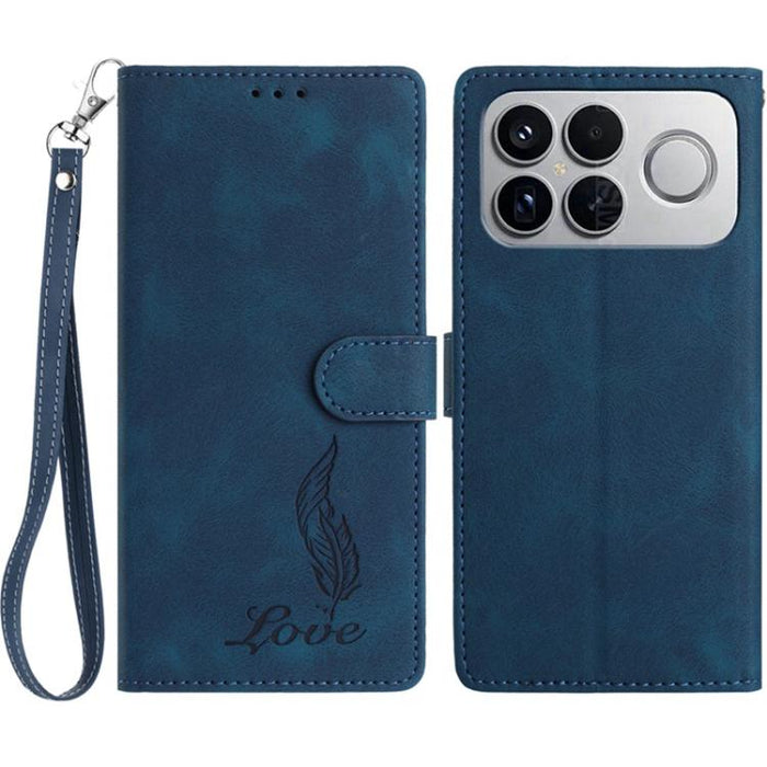 Funda para teléfono de piel sintética con relieve de plumas y tacto suave, For Redmi K90, For Redmi K90 Pro Max, For Redmi 15C 5G / 4G EU 173mm, For Redmi 15 5G / 4G EU 171mm, For Redmi 15C 5G / 4G Global 171mm, For Redmi A5 4G 173.3mm                 ...