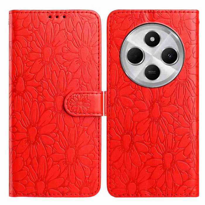 Funda de teléfono de cuero con relieve de margarita, For Redmi K90 Pro Max / Poco F8 Ultra, For Redmi K90 / Poco F8 Pro, For Redmi 15C 5G / 4G EU 173mm, For Redmi 15 5G / 4G EU 171mm, For Redmi 15C 5G / 4G Global 171mm, For Redmi A5 4G 173.3mm         ...