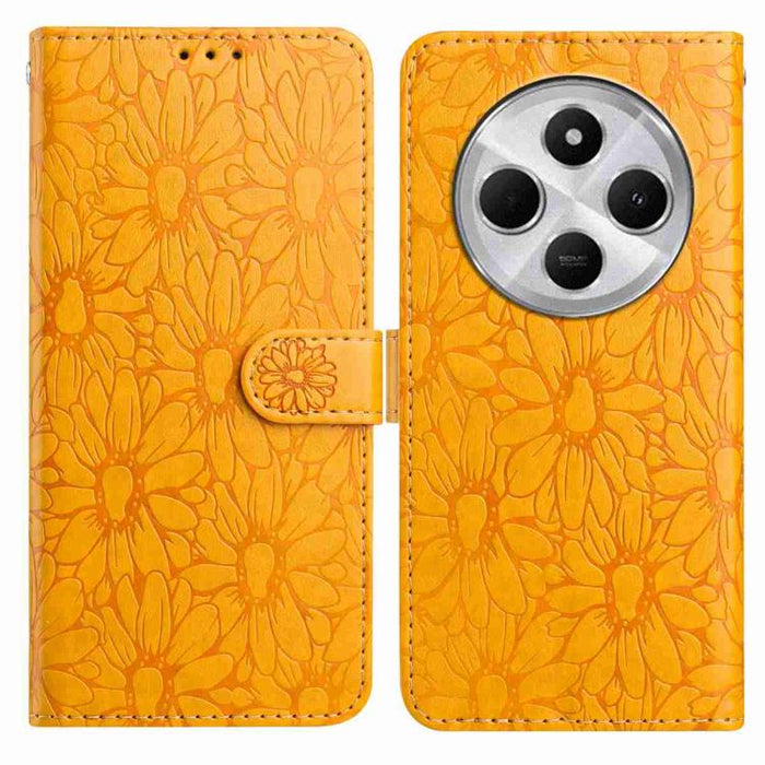 Funda de teléfono de cuero con relieve de margarita, For Redmi K90 Pro Max / Poco F8 Ultra, For Redmi K90 / Poco F8 Pro, For Redmi 15C 5G / 4G EU 173mm, For Redmi 15 5G / 4G EU 171mm, For Redmi 15C 5G / 4G Global 171mm, For Redmi A5 4G 173.3mm         ...