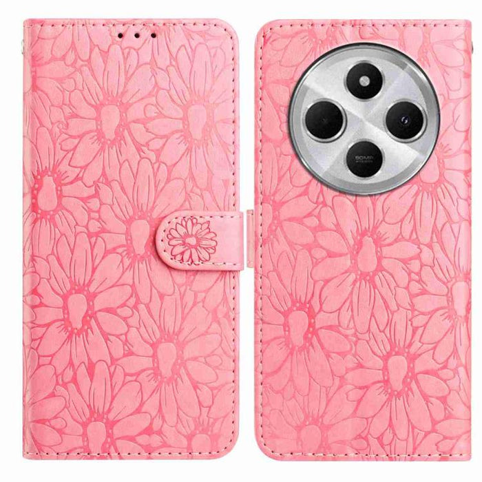 Funda de teléfono de cuero con relieve de margarita, For Redmi K90 Pro Max / Poco F8 Ultra, For Redmi K90 / Poco F8 Pro, For Redmi 15C 5G / 4G EU 173mm, For Redmi 15 5G / 4G EU 171mm, For Redmi 15C 5G / 4G Global 171mm, For Redmi A5 4G 173.3mm         ...
