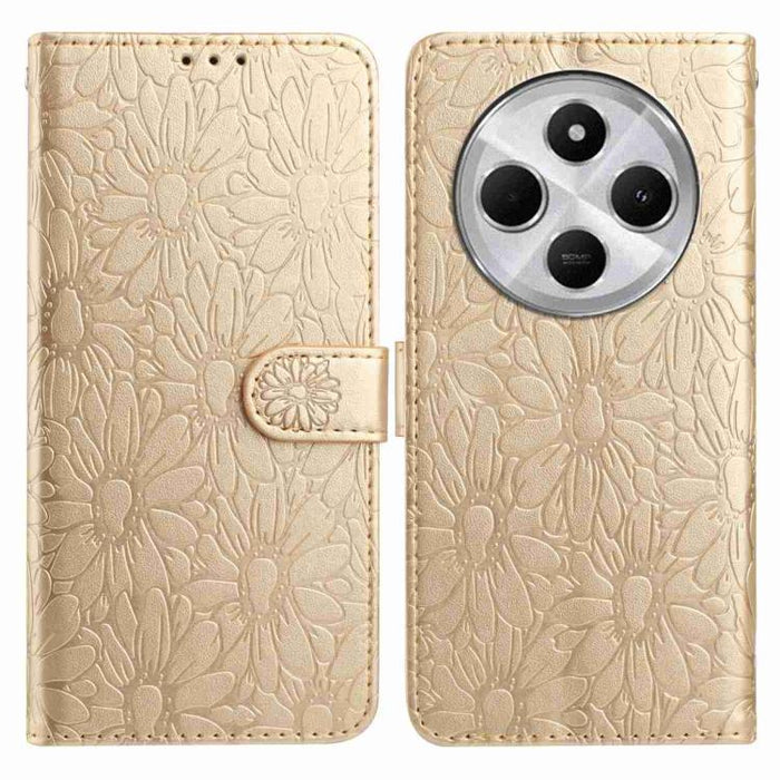 Funda de teléfono de cuero con relieve de margarita, For Redmi K90 Pro Max / Poco F8 Ultra, For Redmi K90 / Poco F8 Pro, For Redmi 15C 5G / 4G EU 173mm, For Redmi 15 5G / 4G EU 171mm, For Redmi 15C 5G / 4G Global 171mm, For Redmi A5 4G 173.3mm         ...