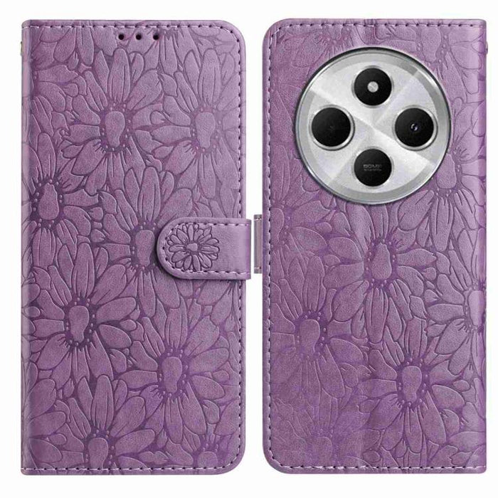 Funda de teléfono de cuero con relieve de margarita, For Redmi K90 Pro Max / Poco F8 Ultra, For Redmi K90 / Poco F8 Pro, For Redmi 15C 5G / 4G EU 173mm, For Redmi 15 5G / 4G EU 171mm, For Redmi 15C 5G / 4G Global 171mm, For Redmi A5 4G 173.3mm         ...