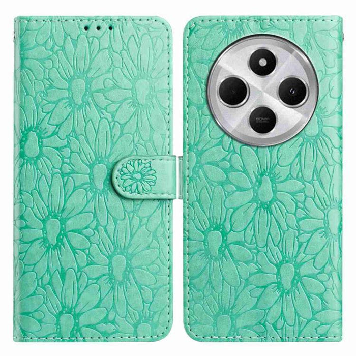 Funda de teléfono de cuero con relieve de margarita, For Redmi K90 Pro Max / Poco F8 Ultra, For Redmi K90 / Poco F8 Pro, For Redmi 15C 5G / 4G EU 173mm, For Redmi 15 5G / 4G EU 171mm, For Redmi 15C 5G / 4G Global 171mm, For Redmi A5 4G 173.3mm         ...