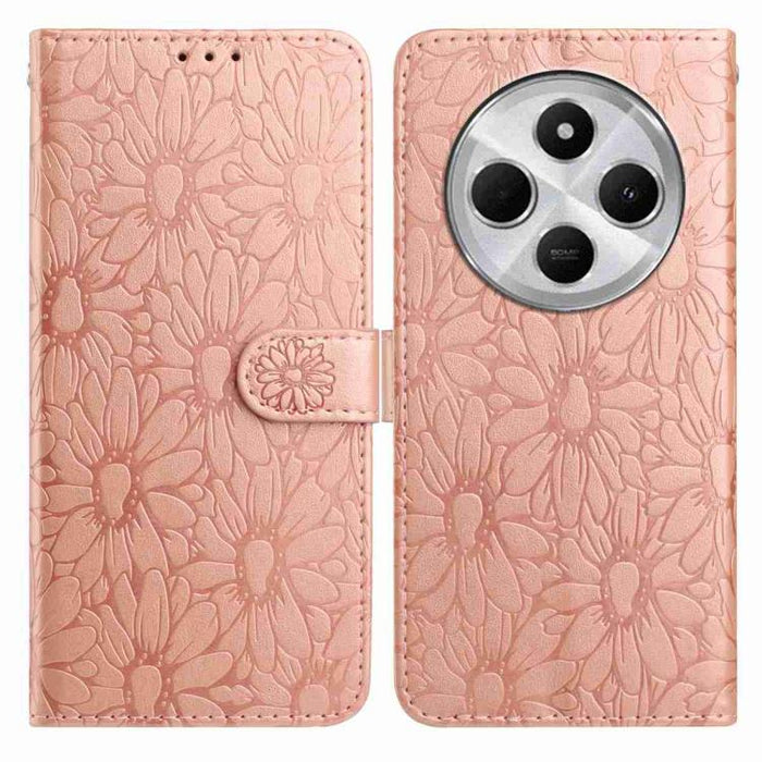 Funda de teléfono de cuero con relieve de margarita, For Redmi K90 Pro Max / Poco F8 Ultra, For Redmi K90 / Poco F8 Pro, For Redmi 15C 5G / 4G EU 173mm, For Redmi 15 5G / 4G EU 171mm, For Redmi 15C 5G / 4G Global 171mm, For Redmi A5 4G 173.3mm         ...