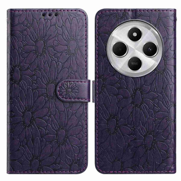 Funda de teléfono de cuero con relieve de margarita, For Redmi K90 Pro Max / Poco F8 Ultra, For Redmi K90 / Poco F8 Pro, For Redmi 15C 5G / 4G EU 173mm, For Redmi 15 5G / 4G EU 171mm, For Redmi 15C 5G / 4G Global 171mm, For Redmi A5 4G 173.3mm         ...
