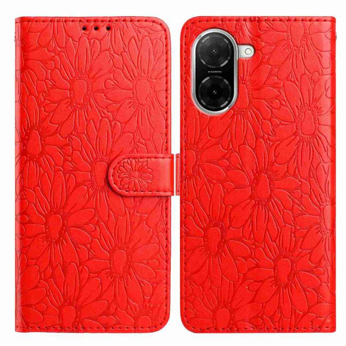 Funda de teléfono de cuero con relieve de margarita, For Redmi K90 Pro Max / Poco F8 Ultra, For Redmi K90 / Poco F8 Pro, For Redmi 15C 5G / 4G EU 173mm, For Redmi 15 5G / 4G EU 171mm, For Redmi 15C 5G / 4G Global 171mm, For Redmi A5 4G 173.3mm         ...