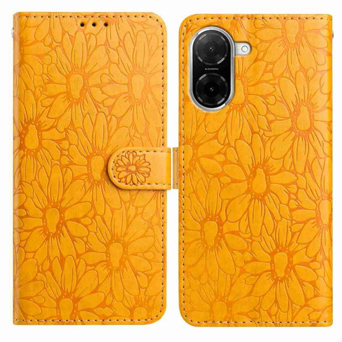 Funda de teléfono de cuero con relieve de margarita, For Redmi K90 Pro Max / Poco F8 Ultra, For Redmi K90 / Poco F8 Pro, For Redmi 15C 5G / 4G EU 173mm, For Redmi 15 5G / 4G EU 171mm, For Redmi 15C 5G / 4G Global 171mm, For Redmi A5 4G 173.3mm         ...