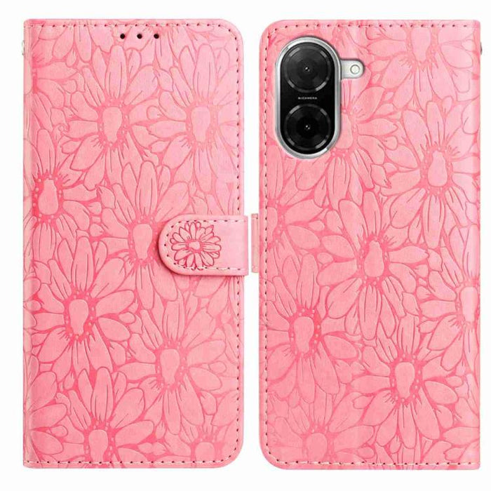 Funda de teléfono de cuero con relieve de margarita, For Redmi K90 Pro Max / Poco F8 Ultra, For Redmi K90 / Poco F8 Pro, For Redmi 15C 5G / 4G EU 173mm, For Redmi 15 5G / 4G EU 171mm, For Redmi 15C 5G / 4G Global 171mm, For Redmi A5 4G 173.3mm         ...