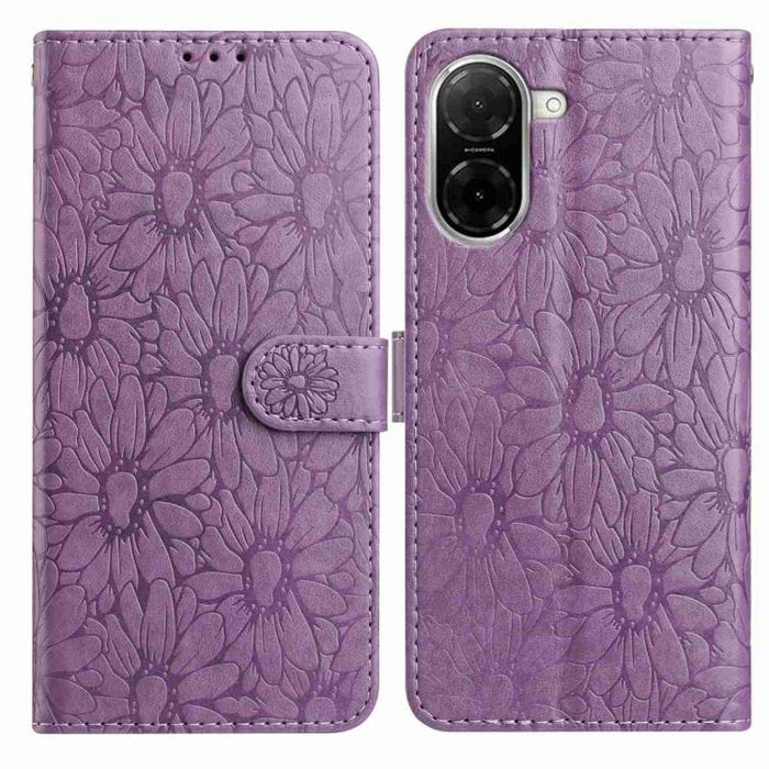 Funda de teléfono de cuero con relieve de margarita, For Redmi K90 Pro Max / Poco F8 Ultra, For Redmi K90 / Poco F8 Pro, For Redmi 15C 5G / 4G EU 173mm, For Redmi 15 5G / 4G EU 171mm, For Redmi 15C 5G / 4G Global 171mm, For Redmi A5 4G 173.3mm         ...
