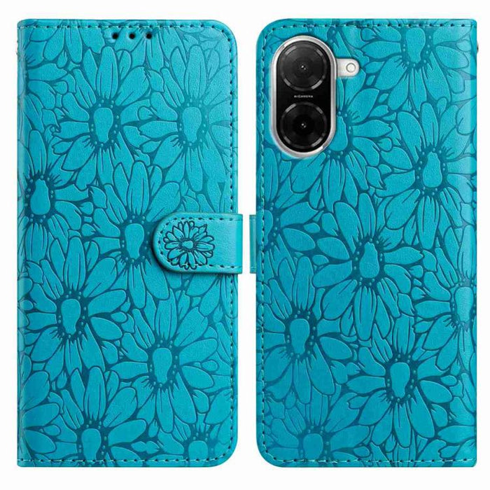 Funda de teléfono de cuero con relieve de margarita, For Redmi K90 Pro Max / Poco F8 Ultra, For Redmi K90 / Poco F8 Pro, For Redmi 15C 5G / 4G EU 173mm, For Redmi 15 5G / 4G EU 171mm, For Redmi 15C 5G / 4G Global 171mm, For Redmi A5 4G 173.3mm         ...
