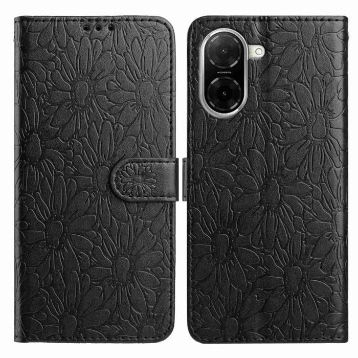 Funda de teléfono de cuero con relieve de margarita, For Redmi K90 Pro Max / Poco F8 Ultra, For Redmi K90 / Poco F8 Pro, For Redmi 15C 5G / 4G EU 173mm, For Redmi 15 5G / 4G EU 171mm, For Redmi 15C 5G / 4G Global 171mm, For Redmi A5 4G 173.3mm         ...