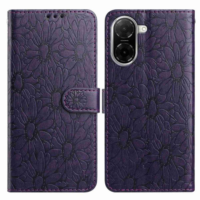 Funda de teléfono de cuero con relieve de margarita, For Redmi K90 Pro Max / Poco F8 Ultra, For Redmi K90 / Poco F8 Pro, For Redmi 15C 5G / 4G EU 173mm, For Redmi 15 5G / 4G EU 171mm, For Redmi 15C 5G / 4G Global 171mm, For Redmi A5 4G 173.3mm         ...