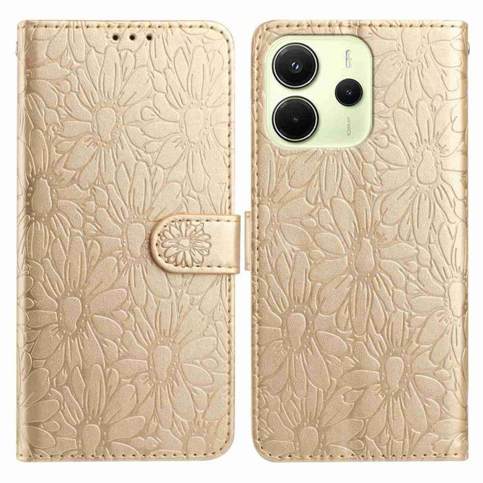 Funda de teléfono de cuero con relieve de margarita, For Redmi K90 Pro Max / Poco F8 Ultra, For Redmi K90 / Poco F8 Pro, For Redmi 15C 5G / 4G EU 173mm, For Redmi 15 5G / 4G EU 171mm, For Redmi 15C 5G / 4G Global 171mm, For Redmi A5 4G 173.3mm         ...