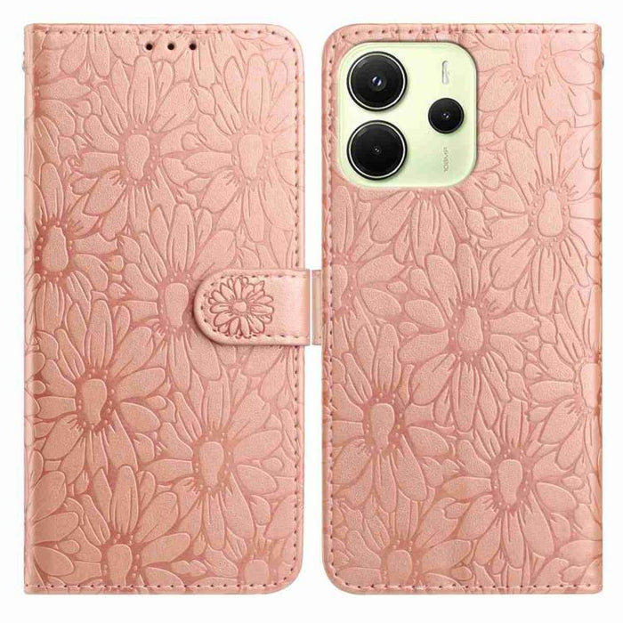 Funda de teléfono de cuero con relieve de margarita, For Redmi K90 Pro Max / Poco F8 Ultra, For Redmi K90 / Poco F8 Pro, For Redmi 15C 5G / 4G EU 173mm, For Redmi 15 5G / 4G EU 171mm, For Redmi 15C 5G / 4G Global 171mm, For Redmi A5 4G 173.3mm         ...