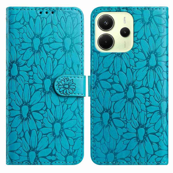 Funda de teléfono de cuero con relieve de margarita, For Redmi K90 Pro Max / Poco F8 Ultra, For Redmi K90 / Poco F8 Pro, For Redmi 15C 5G / 4G EU 173mm, For Redmi 15 5G / 4G EU 171mm, For Redmi 15C 5G / 4G Global 171mm, For Redmi A5 4G 173.3mm         ...