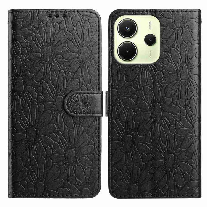 Funda de teléfono de cuero con relieve de margarita, For Redmi K90 Pro Max / Poco F8 Ultra, For Redmi K90 / Poco F8 Pro, For Redmi 15C 5G / 4G EU 173mm, For Redmi 15 5G / 4G EU 171mm, For Redmi 15C 5G / 4G Global 171mm, For Redmi A5 4G 173.3mm         ...
