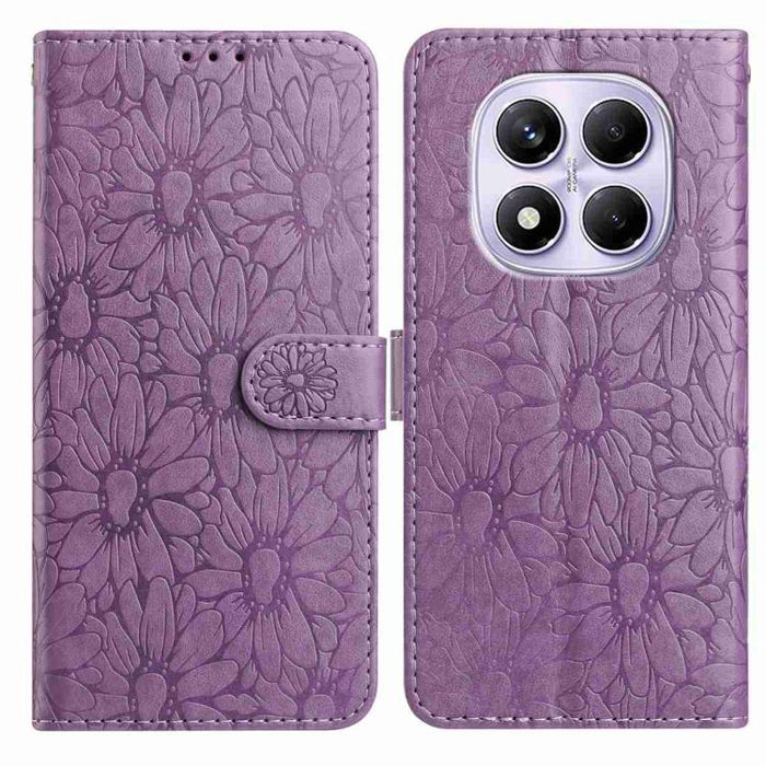 Funda de teléfono de cuero con relieve de margarita, For Redmi K90 Pro Max / Poco F8 Ultra, For Redmi K90 / Poco F8 Pro, For Redmi 15C 5G / 4G EU 173mm, For Redmi 15 5G / 4G EU 171mm, For Redmi 15C 5G / 4G Global 171mm, For Redmi A5 4G 173.3mm         ...