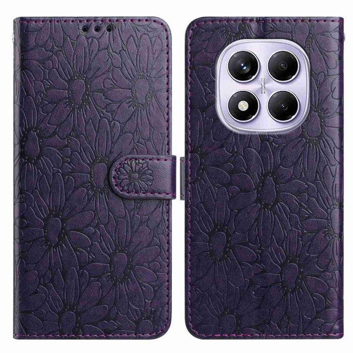 Funda de teléfono de cuero con relieve de margarita, For Redmi K90 Pro Max / Poco F8 Ultra, For Redmi K90 / Poco F8 Pro, For Redmi 15C 5G / 4G EU 173mm, For Redmi 15 5G / 4G EU 171mm, For Redmi 15C 5G / 4G Global 171mm, For Redmi A5 4G 173.3mm         ...