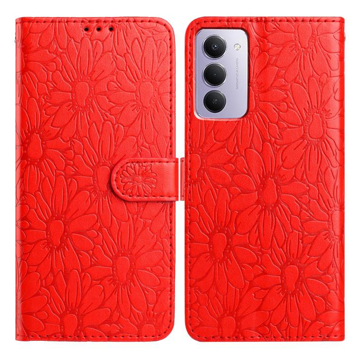 Funda de teléfono de cuero con relieve de margarita, For Redmi K90 Pro Max / Poco F8 Ultra, For Redmi K90 / Poco F8 Pro, For Redmi 15C 5G / 4G EU 173mm, For Redmi 15 5G / 4G EU 171mm, For Redmi 15C 5G / 4G Global 171mm, For Redmi A5 4G 173.3mm         ...