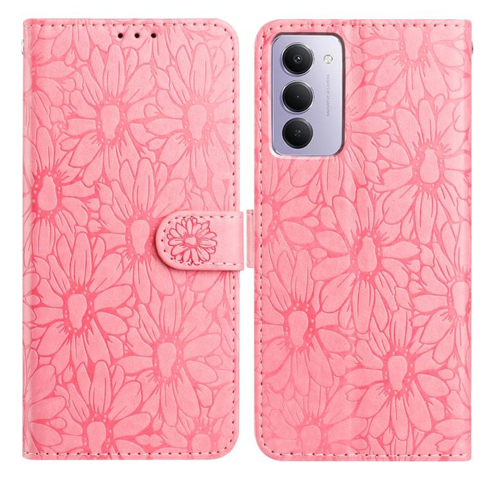 Funda de teléfono de cuero con relieve de margarita, For Redmi K90 Pro Max / Poco F8 Ultra, For Redmi K90 / Poco F8 Pro, For Redmi 15C 5G / 4G EU 173mm, For Redmi 15 5G / 4G EU 171mm, For Redmi 15C 5G / 4G Global 171mm, For Redmi A5 4G 173.3mm         ...