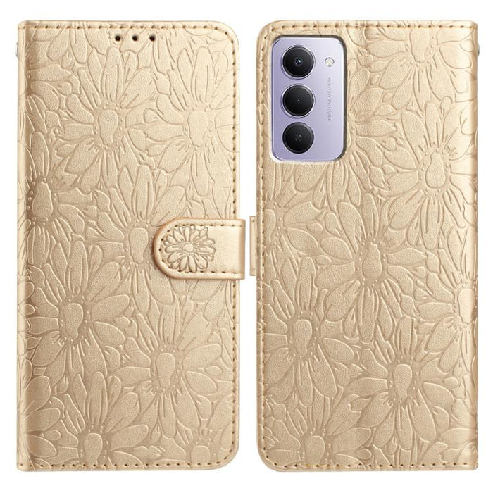 Funda de teléfono de cuero con relieve de margarita, For Redmi K90 Pro Max / Poco F8 Ultra, For Redmi K90 / Poco F8 Pro, For Redmi 15C 5G / 4G EU 173mm, For Redmi 15 5G / 4G EU 171mm, For Redmi 15C 5G / 4G Global 171mm, For Redmi A5 4G 173.3mm         ...