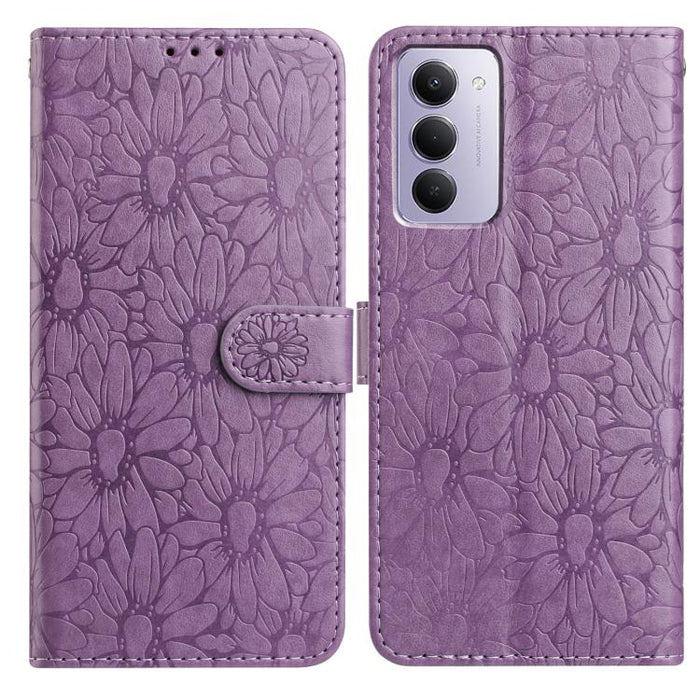 Funda de teléfono de cuero con relieve de margarita, For Redmi K90 Pro Max / Poco F8 Ultra, For Redmi K90 / Poco F8 Pro, For Redmi 15C 5G / 4G EU 173mm, For Redmi 15 5G / 4G EU 171mm, For Redmi 15C 5G / 4G Global 171mm, For Redmi A5 4G 173.3mm         ...