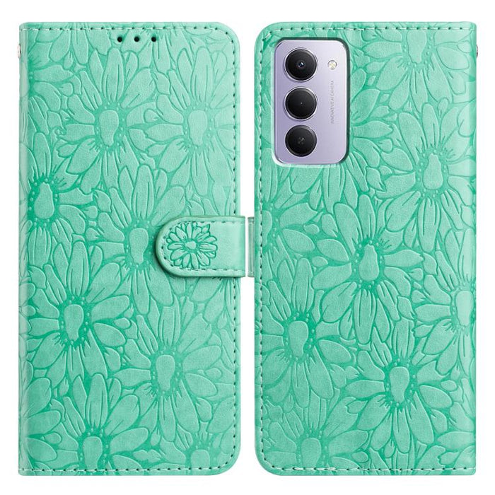 Funda de teléfono de cuero con relieve de margarita, For Redmi K90 Pro Max / Poco F8 Ultra, For Redmi K90 / Poco F8 Pro, For Redmi 15C 5G / 4G EU 173mm, For Redmi 15 5G / 4G EU 171mm, For Redmi 15C 5G / 4G Global 171mm, For Redmi A5 4G 173.3mm         ...
