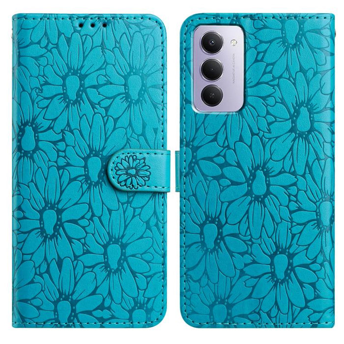 Funda de teléfono de cuero con relieve de margarita, For Redmi K90 Pro Max / Poco F8 Ultra, For Redmi K90 / Poco F8 Pro, For Redmi 15C 5G / 4G EU 173mm, For Redmi 15 5G / 4G EU 171mm, For Redmi 15C 5G / 4G Global 171mm, For Redmi A5 4G 173.3mm         ...