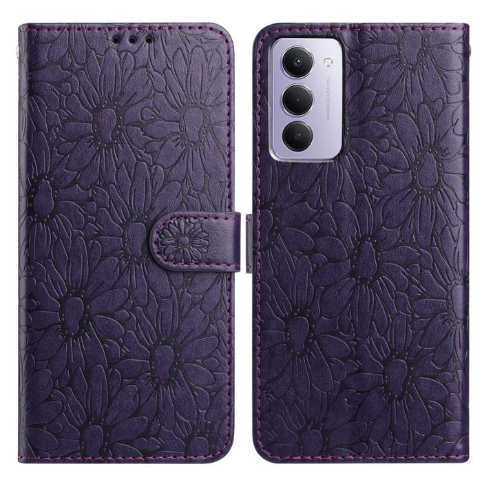 Funda de teléfono de cuero con relieve de margarita, For Redmi K90 Pro Max / Poco F8 Ultra, For Redmi K90 / Poco F8 Pro, For Redmi 15C 5G / 4G EU 173mm, For Redmi 15 5G / 4G EU 171mm, For Redmi 15C 5G / 4G Global 171mm, For Redmi A5 4G 173.3mm         ...