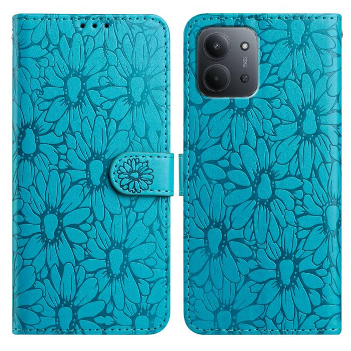 Funda de teléfono de cuero con relieve de margarita, For Redmi K90 Pro Max / Poco F8 Ultra, For Redmi K90 / Poco F8 Pro, For Redmi 15C 5G / 4G EU 173mm, For Redmi 15 5G / 4G EU 171mm, For Redmi 15C 5G / 4G Global 171mm, For Redmi A5 4G 173.3mm         ...