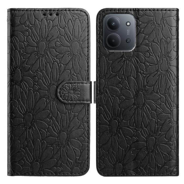 Funda de teléfono de cuero con relieve de margarita, For Redmi K90 Pro Max / Poco F8 Ultra, For Redmi K90 / Poco F8 Pro, For Redmi 15C 5G / 4G EU 173mm, For Redmi 15 5G / 4G EU 171mm, For Redmi 15C 5G / 4G Global 171mm, For Redmi A5 4G 173.3mm         ...