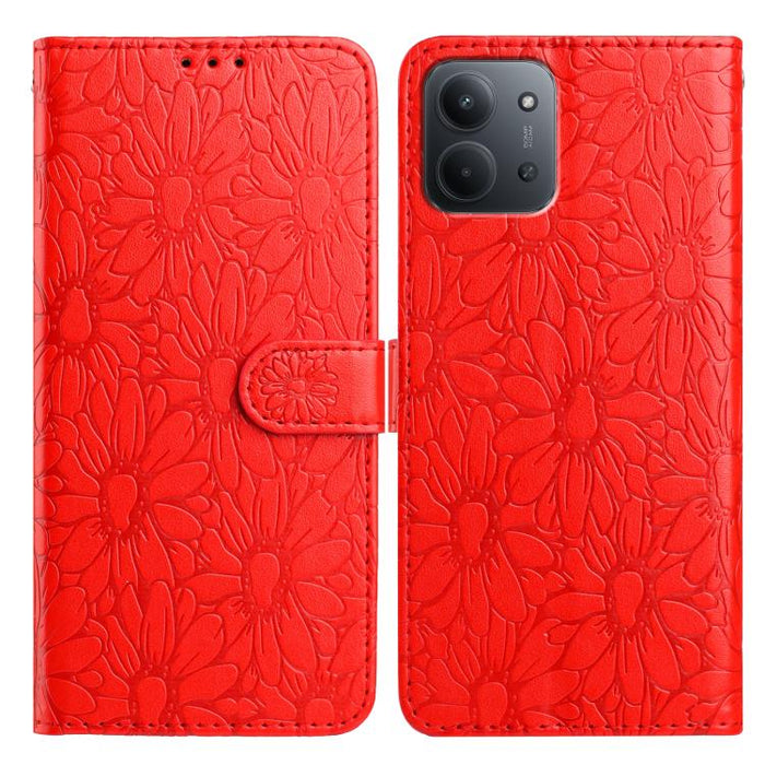 Funda de teléfono de cuero con relieve de margarita, For Redmi K90 Pro Max / Poco F8 Ultra, For Redmi K90 / Poco F8 Pro, For Redmi 15C 5G / 4G EU 173mm, For Redmi 15 5G / 4G EU 171mm, For Redmi 15C 5G / 4G Global 171mm, For Redmi A5 4G 173.3mm         ...