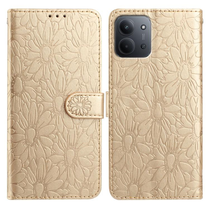 Funda de teléfono de cuero con relieve de margarita, For Redmi K90 Pro Max / Poco F8 Ultra, For Redmi K90 / Poco F8 Pro, For Redmi 15C 5G / 4G EU 173mm, For Redmi 15 5G / 4G EU 171mm, For Redmi 15C 5G / 4G Global 171mm, For Redmi A5 4G 173.3mm         ...