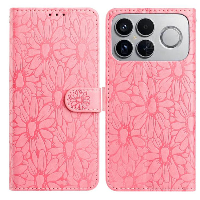 Funda de teléfono de cuero con relieve de margarita, For Redmi K90 Pro Max / Poco F8 Ultra, For Redmi K90 / Poco F8 Pro, For Redmi 15C 5G / 4G EU 173mm, For Redmi 15 5G / 4G EU 171mm, For Redmi 15C 5G / 4G Global 171mm, For Redmi A5 4G 173.3mm         ...