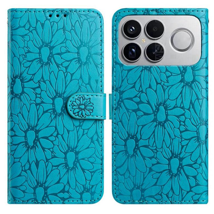 Funda de teléfono de cuero con relieve de margarita, For Redmi K90 Pro Max / Poco F8 Ultra, For Redmi K90 / Poco F8 Pro, For Redmi 15C 5G / 4G EU 173mm, For Redmi 15 5G / 4G EU 171mm, For Redmi 15C 5G / 4G Global 171mm, For Redmi A5 4G 173.3mm         ...