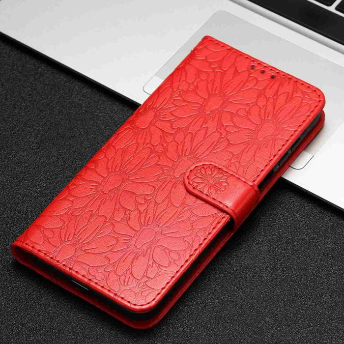 Funda de teléfono de cuero con relieve de margarita, For Redmi K90 Pro Max / Poco F8 Ultra, For Redmi K90 / Poco F8 Pro, For Redmi 15C 5G / 4G EU 173mm, For Redmi 15 5G / 4G EU 171mm, For Redmi 15C 5G / 4G Global 171mm, For Redmi A5 4G 173.3mm         ...