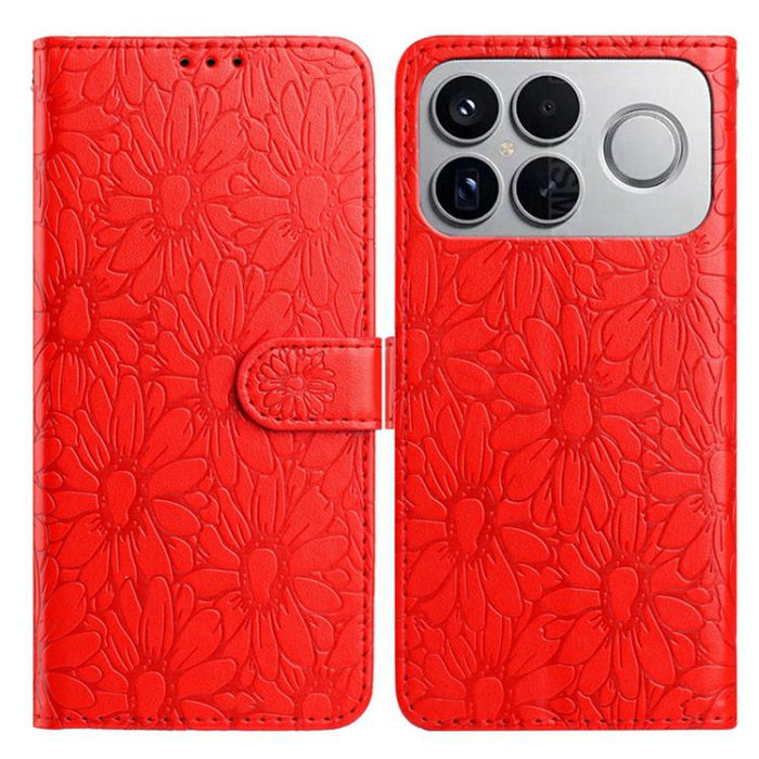 Funda de teléfono de cuero con relieve de margarita, For Redmi K90 Pro Max / Poco F8 Ultra, For Redmi K90 / Poco F8 Pro, For Redmi 15C 5G / 4G EU 173mm, For Redmi 15 5G / 4G EU 171mm, For Redmi 15C 5G / 4G Global 171mm, For Redmi A5 4G 173.3mm         ...