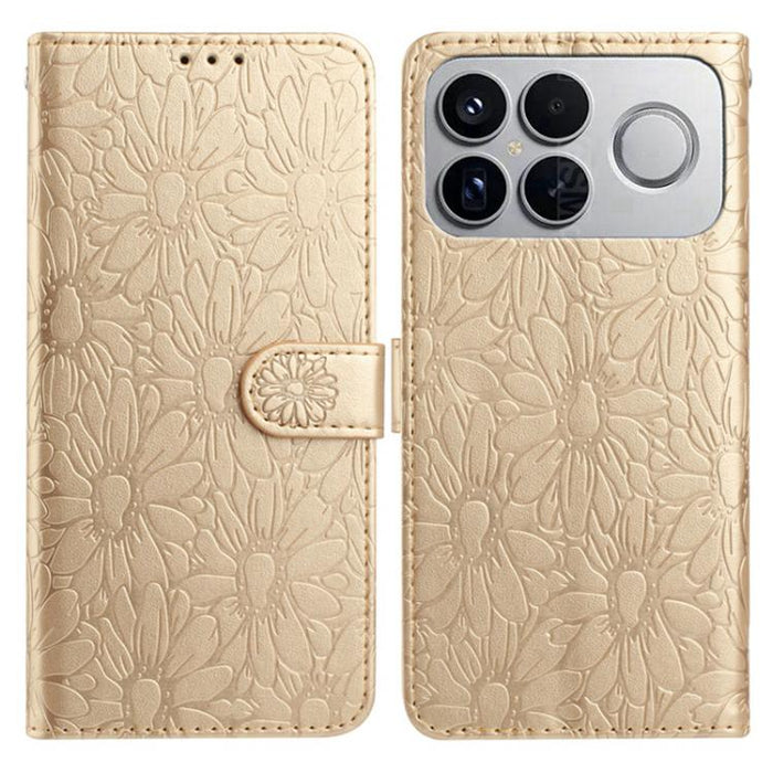 Funda de teléfono de cuero con relieve de margarita, For Redmi K90 Pro Max / Poco F8 Ultra, For Redmi K90 / Poco F8 Pro, For Redmi 15C 5G / 4G EU 173mm, For Redmi 15 5G / 4G EU 171mm, For Redmi 15C 5G / 4G Global 171mm, For Redmi A5 4G 173.3mm         ...