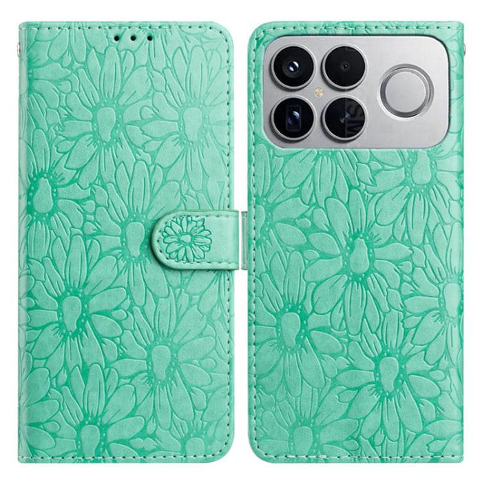 Funda de teléfono de cuero con relieve de margarita, For Redmi K90 Pro Max / Poco F8 Ultra, For Redmi K90 / Poco F8 Pro, For Redmi 15C 5G / 4G EU 173mm, For Redmi 15 5G / 4G EU 171mm, For Redmi 15C 5G / 4G Global 171mm, For Redmi A5 4G 173.3mm         ...