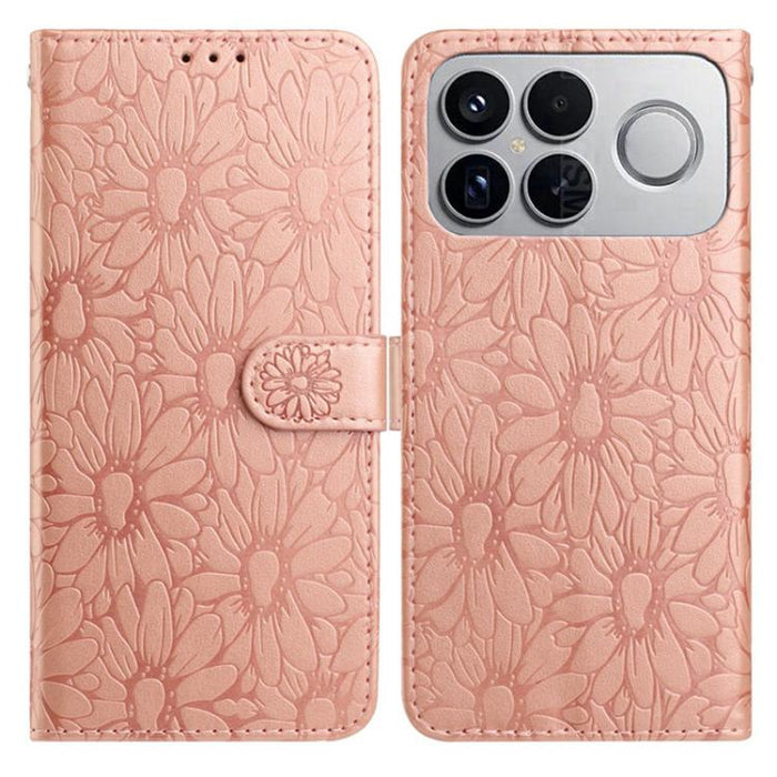 Funda de teléfono de cuero con relieve de margarita, For Redmi K90 Pro Max / Poco F8 Ultra, For Redmi K90 / Poco F8 Pro, For Redmi 15C 5G / 4G EU 173mm, For Redmi 15 5G / 4G EU 171mm, For Redmi 15C 5G / 4G Global 171mm, For Redmi A5 4G 173.3mm         ...