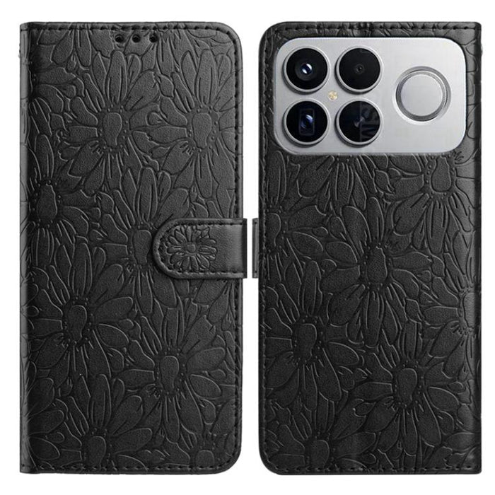 Funda de teléfono de cuero con relieve de margarita, For Redmi K90 Pro Max / Poco F8 Ultra, For Redmi K90 / Poco F8 Pro, For Redmi 15C 5G / 4G EU 173mm, For Redmi 15 5G / 4G EU 171mm, For Redmi 15C 5G / 4G Global 171mm, For Redmi A5 4G 173.3mm         ...